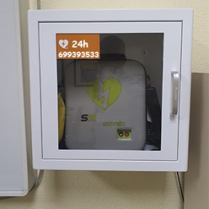 caja para desfibrilador